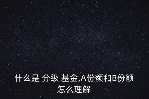 什么是 分級(jí) 基金,A份額和B份額怎么理解