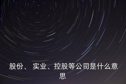  股份、 實(shí)業(yè)、控股等公司是什么意思