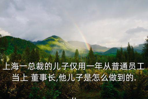 上海一總裁的兒子僅用一年從普通員工當(dāng)上 董事長(zhǎng),他兒子是怎么做到的...