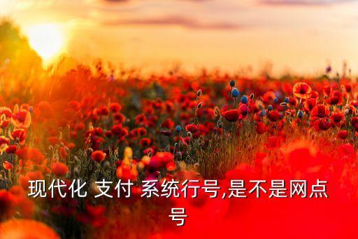 現(xiàn)代化 支付 系統(tǒng)行號,是不是網(wǎng)點(diǎn)號