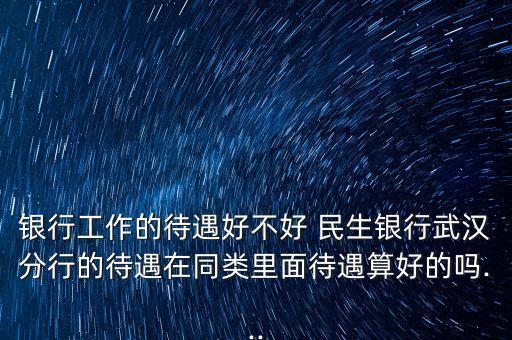 銀行工作的待遇好不好 民生銀行武漢分行的待遇在同類里面待遇算好的嗎...