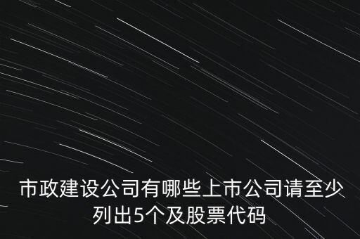  市政建設(shè)公司有哪些上市公司請(qǐng)至少列出5個(gè)及股票代碼