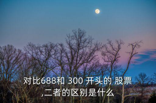 對比688和 300 開頭的 股票,二者的區(qū)別是什么