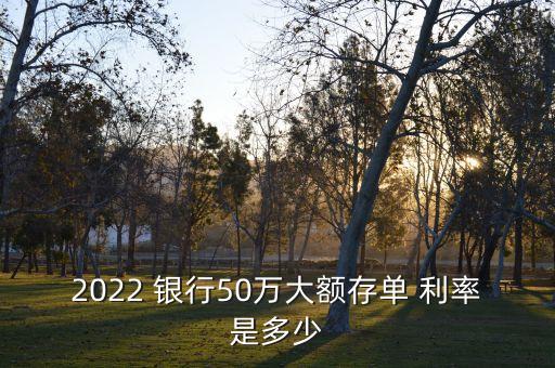 2022 銀行50萬(wàn)大額存單 利率是多少