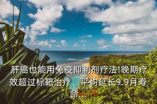  肝癌也能用免疫抑制劑療法!晚期療效超過標(biāo)靶治療、平均延長(zhǎng)9.9月壽命...