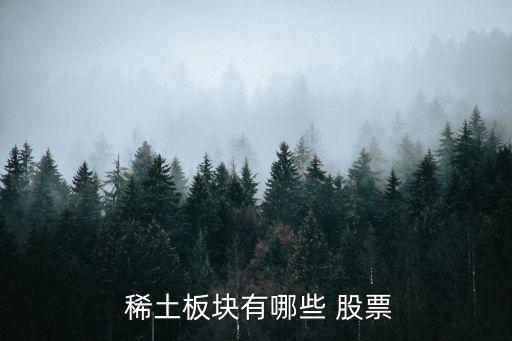  稀土板塊有哪些 股票