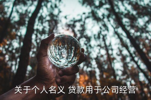 關(guān)于個人名義 貸款用于公司經(jīng)營