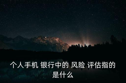 個(gè)人手機(jī) 銀行中的 風(fēng)險(xiǎn) 評(píng)估指的是什么