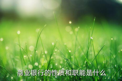  商業(yè)銀行的性質(zhì)和職能是什么