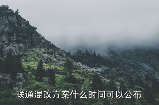 聯通混改方案什么時間可以公布