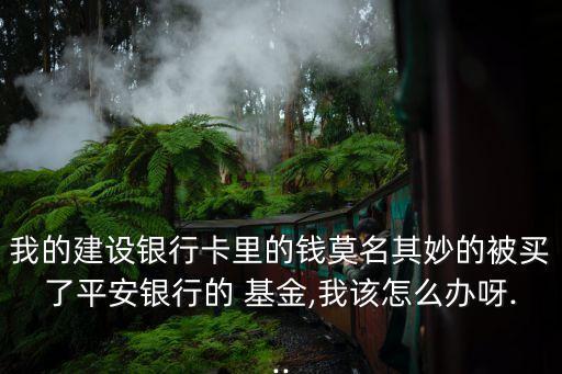 我的建設(shè)銀行卡里的錢莫名其妙的被買了平安銀行的 基金,我該怎么辦呀...