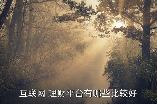 互聯(lián)網(wǎng) 理財(cái)平臺有哪些比較好