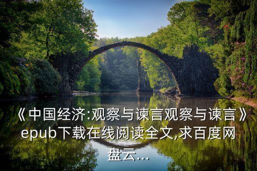 《中國(guó)經(jīng)濟(jì):觀察與諫言觀察與諫言》epub下載在線(xiàn)閱讀全文,求百度網(wǎng)盤(pán)云...