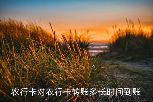 農(nóng)行卡對(duì)農(nóng)行卡轉(zhuǎn)賬多長(zhǎng)時(shí)間到賬