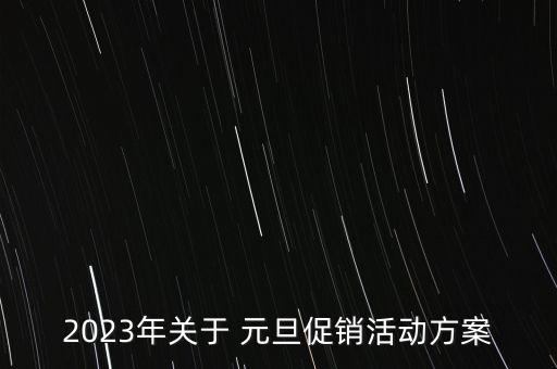 2023年關(guān)于 元旦促銷活動方案