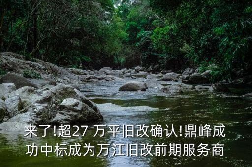 來了!超27 萬平舊改確認(rèn)!鼎峰成功中標(biāo)成為萬江舊改前期服務(wù)商