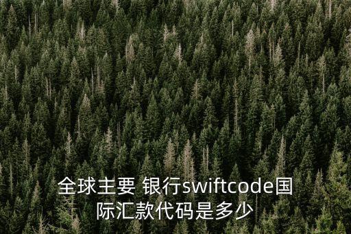 全球主要 銀行swiftcode國(guó)際匯款代碼是多少