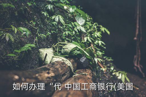 如何辦理“代 中國(guó)工商銀行(美國(guó)