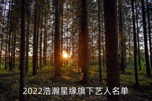 2022浩瀚星緣旗下藝人名單