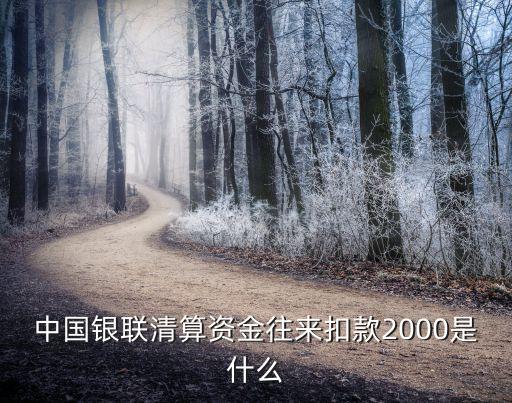 中國銀聯(lián)清算資金往來扣款2000是什么