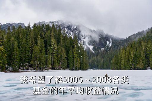 我希望了解2005～2008各類 基金的年平均收益情況