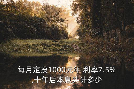 每月定投1000元年 利率7.5%,十年后本息共計多少