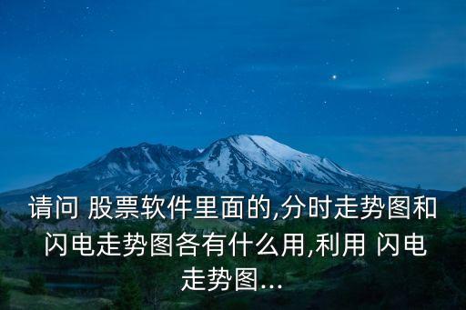 請問 股票軟件里面的,分時走勢圖和 閃電走勢圖各有什么用,利用 閃電走勢圖...