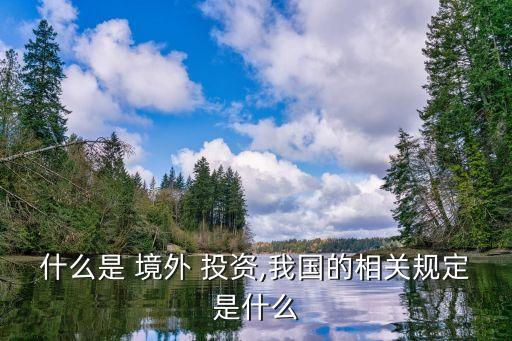 什么是 境外 投資,我國的相關(guān)規(guī)定是什么