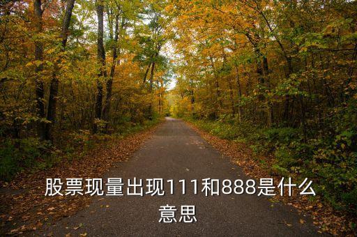  股票現量出現111和888是什么意思