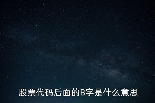  股票代碼后面的B字是什么意思