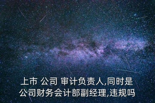  上市 公司 審計負責人,同時是 公司財務會計部副經理,違規(guī)嗎