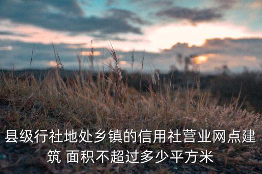 縣級(jí)行社地處鄉(xiāng)鎮(zhèn)的信用社營(yíng)業(yè)網(wǎng)點(diǎn)建筑 面積不超過(guò)多少平方米