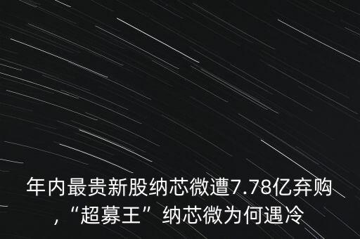 年內(nèi)最貴新股納芯微遭7.78億棄購(gòu),“超募王”納芯微為何遇冷