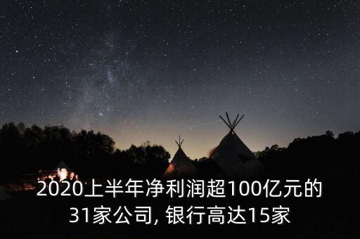 2020上半年凈利潤超100億元的31家公司, 銀行高達(dá)15家