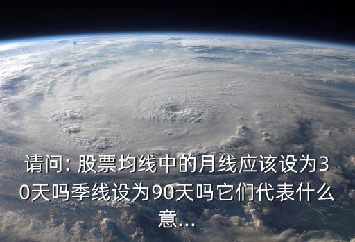 請問: 股票均線中的月線應(yīng)該設(shè)為30天嗎季線設(shè)為90天嗎它們代表什么意...