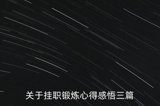 關(guān)于掛職鍛煉心得感悟三篇