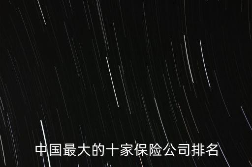 中國最大的十家保險公司排名