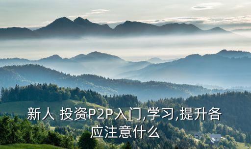 新人 投資P2P入門,學(xué)習(xí),提升各應(yīng)注意什么