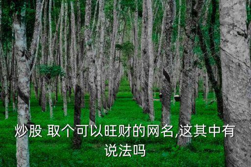 炒股 取個可以旺財?shù)木W(wǎng)名,這其中有說法嗎