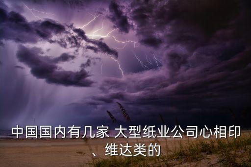 中國(guó)國(guó)內(nèi)有幾家 大型紙業(yè)公司心相印、維達(dá)類的