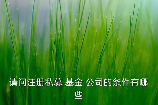 請(qǐng)問(wèn)注冊(cè)私募 基金 公司的條件有哪些