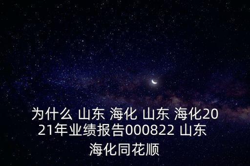 為什么 山東 ?；?山東 海化2021年業(yè)績(jī)報(bào)告000822 山東 ?；? class=