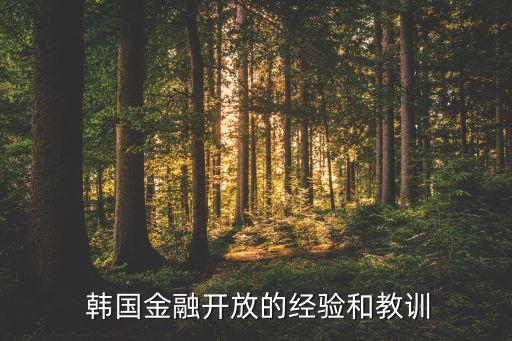  韓國金融開放的經(jīng)驗(yàn)和教訓(xùn)