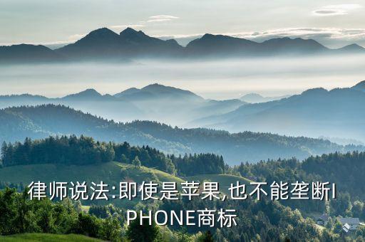 律師說(shuō)法:即使是蘋果,也不能壟斷IPHONE商標(biāo)