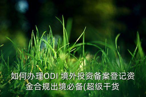 如何辦理ODI 境外投資備案登記資金合規(guī)出境必備(超級干貨