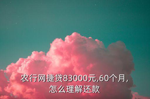 農(nóng)行網(wǎng)捷貸83000元,60個(gè)月,怎么理解還款