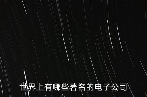 世界上有哪些著名的電子公司