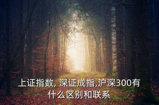 上證指數, 深證成指,滬深300有什么區(qū)別和聯(lián)系