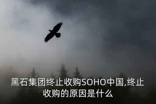 黑石集團(tuán)終止收購SOHO中國,終止收購的原因是什么