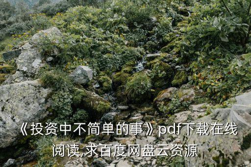 《投資中不簡(jiǎn)單的事》pdf下載在線閱讀,求百度網(wǎng)盤云資源